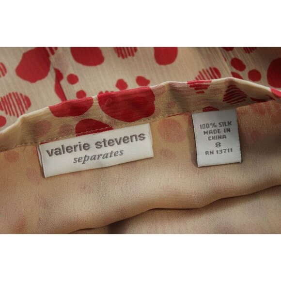 Vintage Y2K Midi Skirt Size 8 Valerie Stevens 100% Silk Artsy Boho Ruffle Retro - Picture 7 of 7